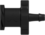 Female Luer Fitting Female Luer Thread Style to 500 Series Barb, 1/16" (1.6 mm) ID Tubing, Black Nylon