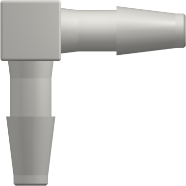 Tube to Tube Fitting Elbow Tube Fitting with Classic Series Barbs, 1/4" (6.4 mm) ID Tubing, White Nylon