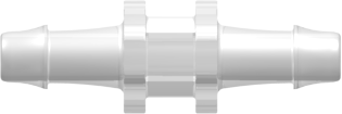 Tube to Tube Fitting Straight Through Tube Fitting with 500 Series Barbs, 5/32" (4.0 mm) ID Tubing, Animal-free Natural Polypropylene