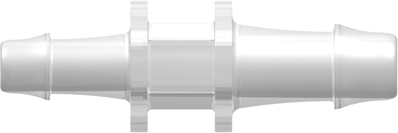 Tube to Tube Fitting Straight Through Reduction Tube Fitting with 500 Series Barbs, 5/16" (8.0 mm) and 1/4" (6.4 mm) ID Tubing, Animal-Free Natural