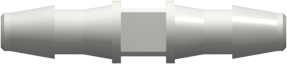 Tube to Tube Fitting Straight Through Tube Fitting with Barbs, 1/8" (3.2 mm) ID Tubing, White Nylon