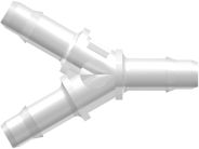 Tube to Tube Fitting Y Tube Fitting with Barbs, 3/32" (2.4 mm) ID Tubing, Animal-Free Natural Polypropylene