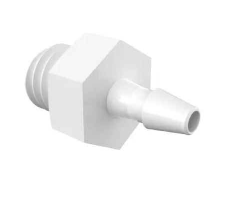 Adapter 10-32 UNF Thread x 3/32" Barb in Medical Nylon