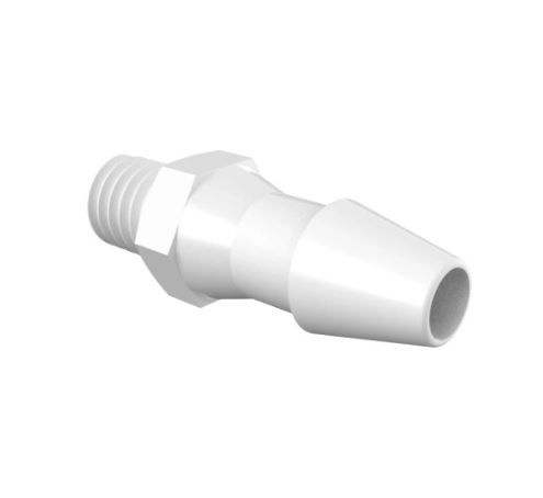 Adapter 10-32 UNF Thread x 5/32" Barb Natural Kynar 740