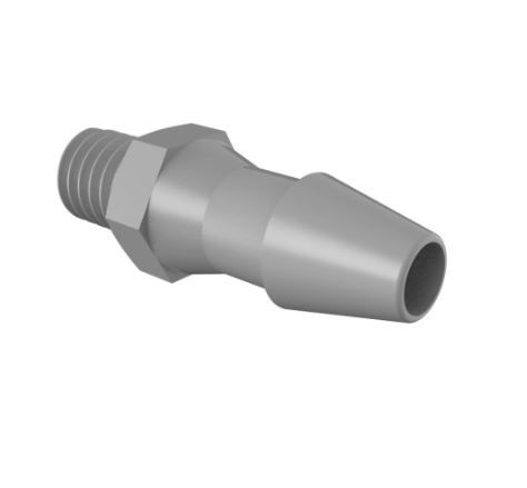 Adapter 10-32 UNF Thread x 5/32" Barb Grey Kynar