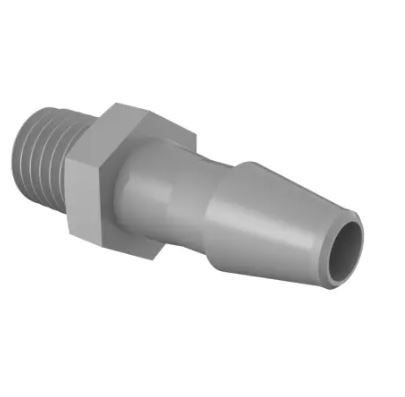 Adapter 1/4-28 UNF Thread x 5/32" Barb in Gray Kynar