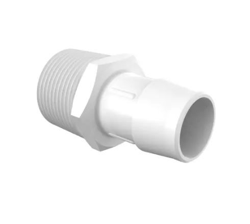 Adapter 1" NPT Thread x 1" Barb in Non-Animal Derived Polypropylene