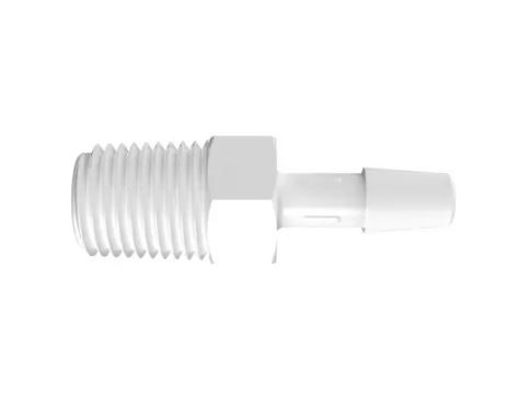 Adapter 1/4" NPT Thread x 1/4" Barb in Acetal