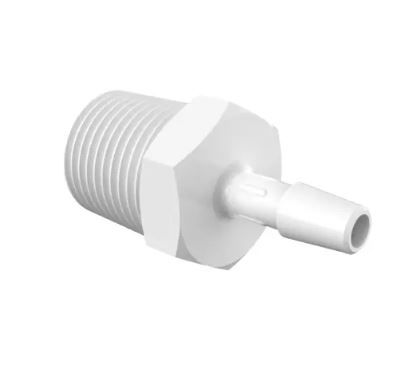 Adapter 1/2" NPT Thread x 1/4" Barb in Natural Nylon