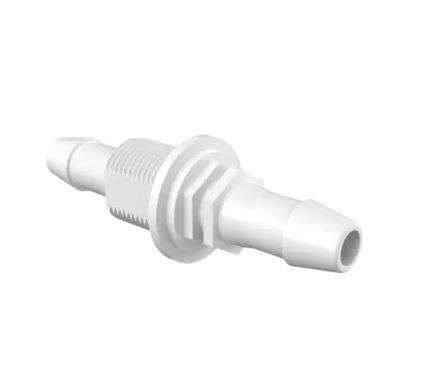 Bulkhead 1/4" Straight Adapter 1/4" ID x 1/4" ID in Non-Animal Derived Polypropylene