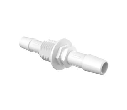 Bulkhead 1/4" Straight Adapter 5/16" ID x 5/16" ID in Non-Animal Derived Polypropylene