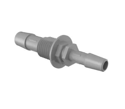 Bulkhead 1/4" Straight Adapter 3/8" ID x 1/4" ID in Gray Kynar