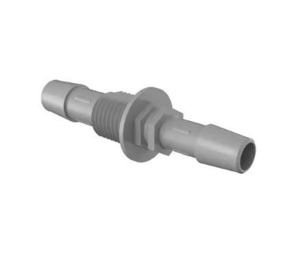 Bulkhead 1/4" Straight Adapter 3/8" ID x 5/16" ID in Gray Kynar