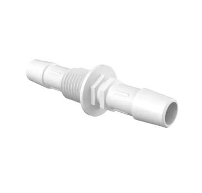 Bulkhead 1/4" Straight Adapter 3/8" ID x 3/8" ID in Natural Nylon