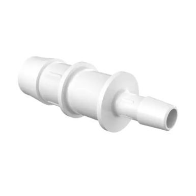 Reduction Coupler 3/4" ID x 3/8" ID in Natural Kynar 740 - Cleanroom Manufactured