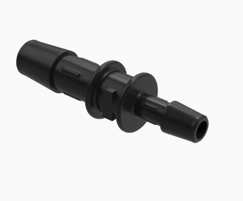 Reduction Coupler 5/16" ID x 3/16" ID in Glass Filled Black Nylon