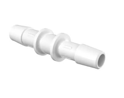 Reduction Coupler 3/8" ID x 5/16" ID in Natural Kynar 740 - Cleanroom Manufactured