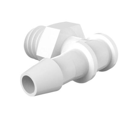 Elbow 10-32 UNF Thread x 3/32" Barb Polypropylene