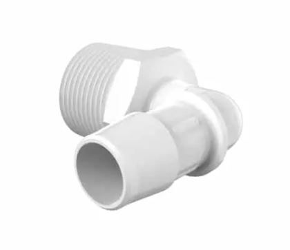 Elbow 3/4" NPT x 5/8" Barb in White Nylon