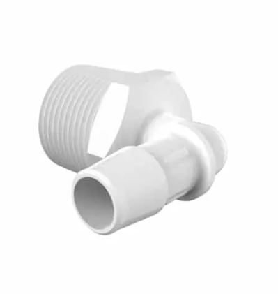 Elbow 3/4" NPT x 1/2" Barb in White Nylon
