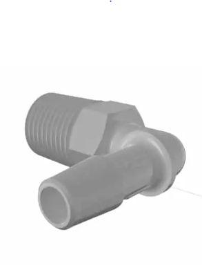 Gray Kynar Elbow 1/4" NPT x 5/16"ID
