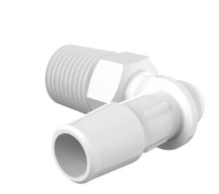 Animal Derivative Free Polypropylene Elbow 1/4" NPT x 3/8" ID