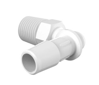 White Nylon Elbow 1/4" NPT x 3/8"ID