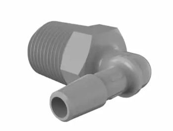 White Nylon Elbow 3/8" NPT x 1/4"ID