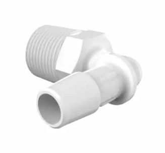 White Nylon Elbow 3/8" NPT x 3/8"ID