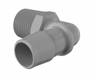 Gray Kynar Elbow 1/2" NPT x 5/8" ID