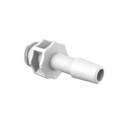 Large Bore Female Luer 1/4" ID in Natural Kynar 740 - Cleanroom Manufactured