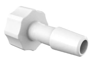 Large Bore Male Luer 1/4" ID in Natural Kynar 740 - Cleanroom Manufactured