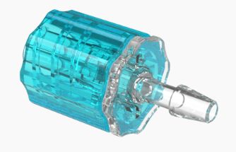 Male Rotating Luer Lock and Nut Assembly 3/32" ID in CrystalVu - Berry