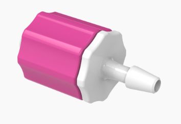 Male Rotating Luer Lock and Nut Assembly 3/32 ID in Medical Nylon - Violet