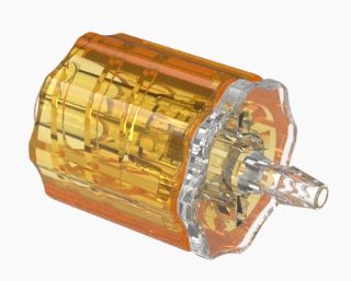 Male Rotating Luer Lock and Nut Assembly 1/16" ID in CrystalVu - Orange