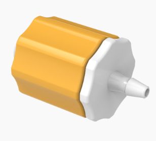 Male Rotating Luer Lock and Nut Assembly 1/16 ID in Medical Nylon -Orange