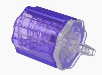 Male Rotating Luer Lock and Nut Assembly 1/16 ID in Polypropylene -Violet