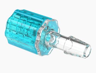 Male Rotating Luer Lock and Nut Assembly 5/32" ID in CrystalVu - Berry