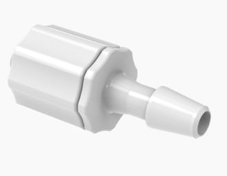 Male Rotating Luer Lock and Nut Assembly 5/32" ID in Medical Nylon - Natural