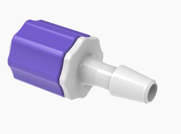 Male Rotating Luer Lock and Nut Assembly 5/32" ID in Medical Nylon - Violet