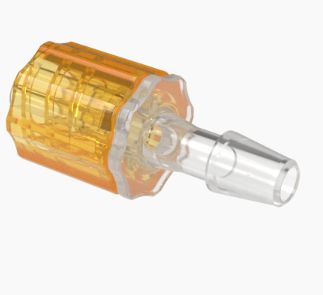Male Rotating Luer Lock and Nut Assembly 5/32" ID in Polypropylene -Orange