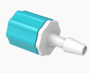 Male Rotating Luer Lock and Nut Assembly 1/8" ID in Medical Nylon - Berry
