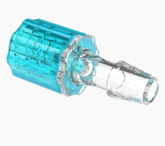 Male Rotating Luer Lock and Nut Assembly 3/16" ID in CrystalVu - Berry