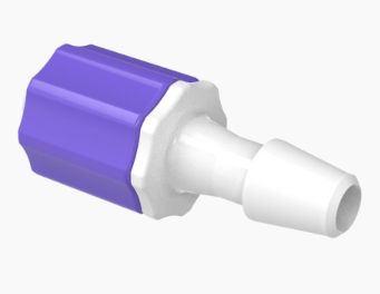 Male Rotating Luer Lock and Nut Assembly 3/16" ID in Medical Nylon - Violet