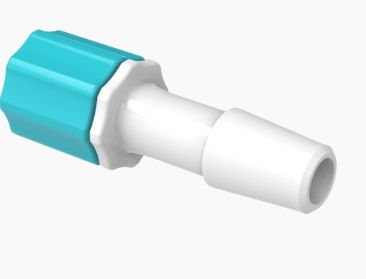 Male Rotating Luer Lock and Nut Assembly 1/4" ID in Medical Nylon - Berry