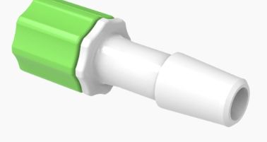 Male Rotating Luer Lock and Nut Assembly 1/4" ID in Medical Nylon - Lime