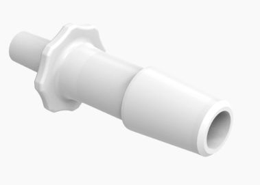 Male Slip Luer 1/4" ID in Natural Kynar 740