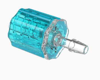 Stationary Male Luer Lock 3/32 Barb in CrystalVu-Berry