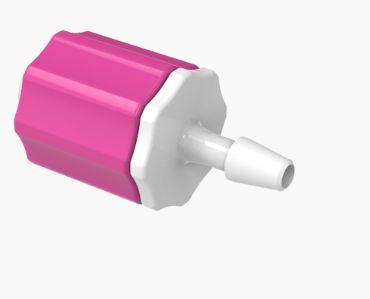 Stationary Male Luer Lock 3/32 Barb in Medical Nylon-Rose