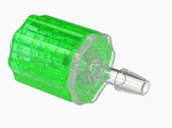Stationary Male Luer Lock 3/32 Barb in Non Animal Derived Polypropylene-Lime